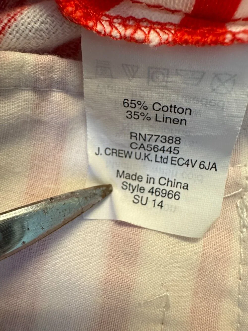 J.Crew Shorts Sz 00 Red White Stripe Pockets Linen Blend Nautical Prep
